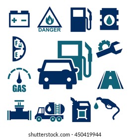 gas station icon set