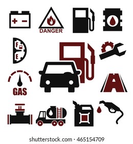 gas station icon set