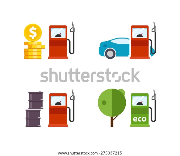 Gas station icon\
set