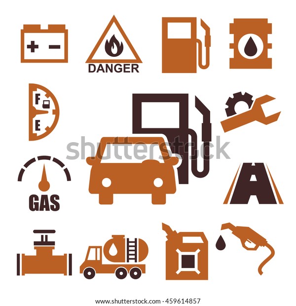 Gas Station Icon Set Stock Vector (Royalty Free) 459614857