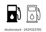 Gas Station Icon Set. Fuel Pump Sign. Fueling Station Vector Illustration. Oil Refuel. Gas Tank Symbol