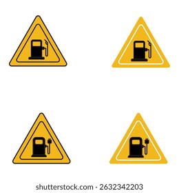 Gas station icon set. Fuel sign, gas, petrol, oil, gasoline. electric car charging station