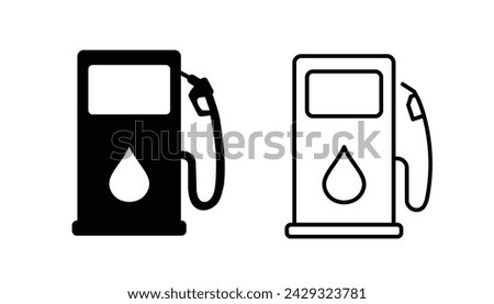 Gas Station Icon Set. Fuel Pump Sign. Fueling Station Vector Illustration. Oil Refuel. Gas Tank Symbol