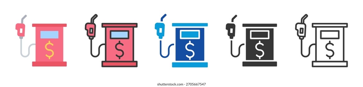 Tankstelle Symbol Set Multi-Stil verschiedene Sammlung