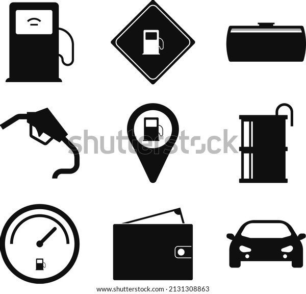 Gas Station Icon set\
vector illustration