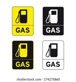 Gas station icon sign vector set