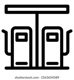 Gas station icon with simple and line style