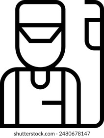 icono de la gasolinera. Diseño de estilo lineal delgado aislado sobre fondo blanco