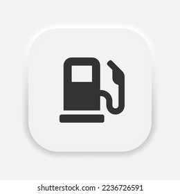 Vector de icono de la estación de gas. Columna de la gasolinera con arma para reabastecer un símbolo de auto al estilo del neumorfismo. EPS vectorial 10