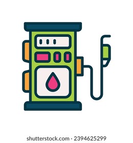gas station icon. vector filled color icon for your website, mobile, presentation, and logo design.