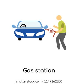 Gas station icon vector isolated on white background for your web and mobile app design, Gas station logo concept person