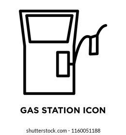 Gas station icon vector isolated on white background, Gas station transparent sign , line or linear sign, element design in outline style