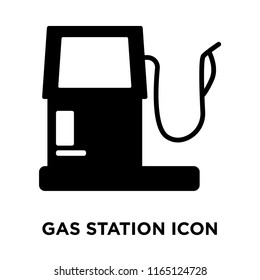 Gas Station icon vector isolated on white background, Gas Station transparent sign , dark pictogram