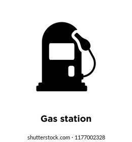 Gas station icon vector isolated on white background, logo concept of Gas station sign on transparent background, filled black symbol