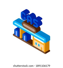 vector de icono de la estación de gas. señal de la estación de gas isométrica. ilustración de símbolo aislado de color