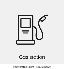 gas station icon vector. Linear style sign for mobile concept and web design. petrol symbol illustration. Pixel vector graphics - Vector.