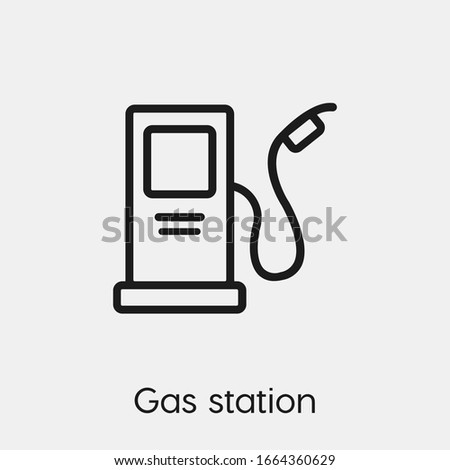 gas station icon vector. Linear style sign for mobile concept and web design. petrol symbol illustration. Pixel vector graphics - Vector.