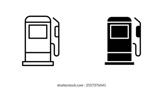 Gas station Icon vector. liner and flat style icons set.