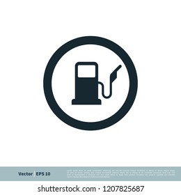 gas station icon vector logo template
