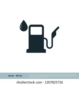 gas station icon vector logo template