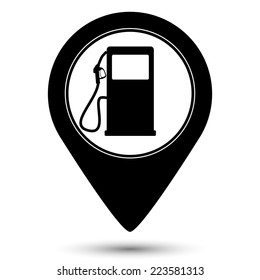 gas station icon - vector map pointer