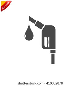 gas station icon, vector gas pump sign, isolated petrol station symbol
