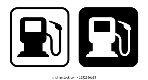 gas station icon vector silhouette isolated on white background