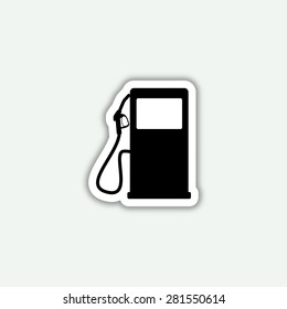 gas station icon - vector sticker