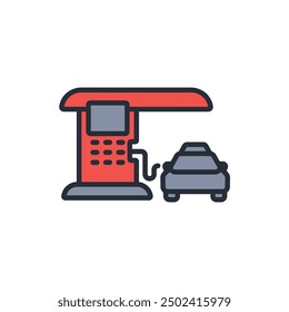 Icono de la gasolinera. Vector. Movimiento editable. signo de estilo lineal para uso Diseño web, logotipo. Ilustración de símbolo.