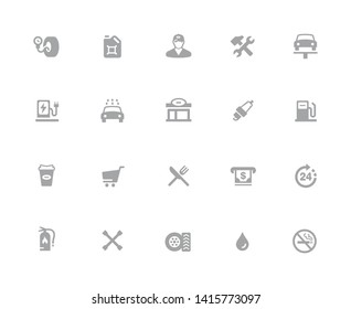 Gas Station Icons // 32 pixels Icons White Background - Vector icons designed to work in a 32 pixel grid at ten percent.