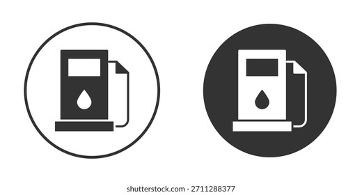 Concepto de iconos de gasolinera en versiones sólidas. Estilo de diseño plano.