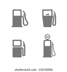 Значки бензозаправочная станция. Топливо, газ, бензин, нефть, бензин знаки. Векторная иллюстрация.