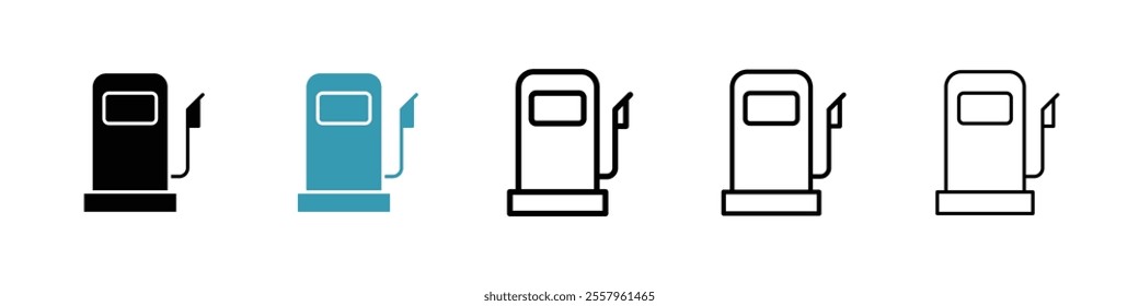 Gas station icons pack in black and blue.