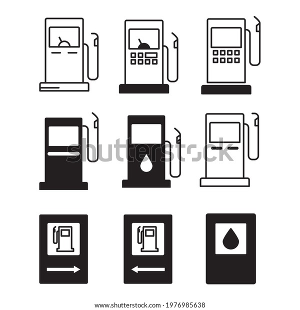 gas station icons set. gas station pack\
symbol vector elements for infographic\
web.