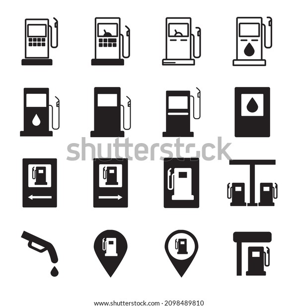 gas station icons set. gas station pack\
symbol vector elements for infographic\
web