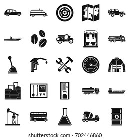 Gas station icons set. Simple set of 25 gas station vector icons for web isolated on white background