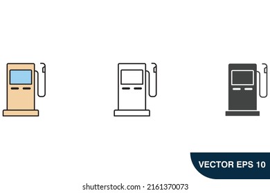 gas station icons  symbol vector elements for infographic web