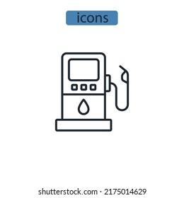 Symbol der Tankstellen für Vektorelemente von Infografiken
