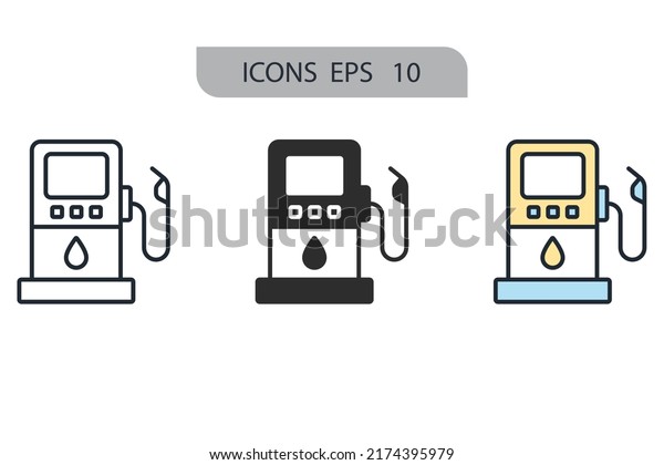Gas station icons  symbol vector elements for\
infographic web