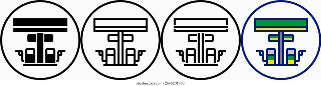 Gas Station Icons: vector illustration of gas station icons with white background