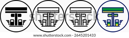 Gas Station Icons: vector illustration of gas station icons with white background