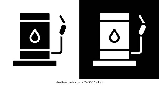 Gas station icons vectors set in solid style.