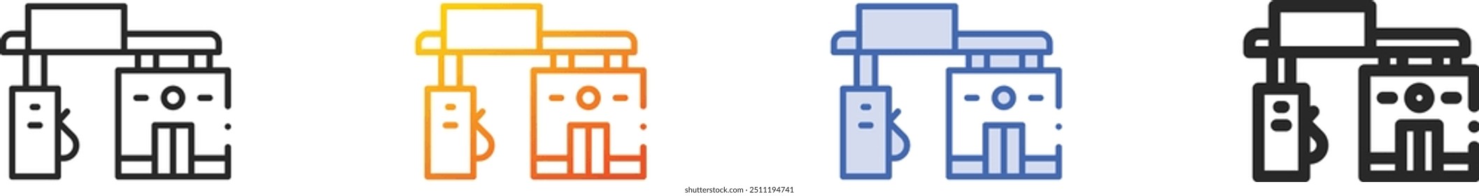 gas station icon.Thin Linear, Gradient, Blue Stroke and bold Style Design Isolated On White Background
