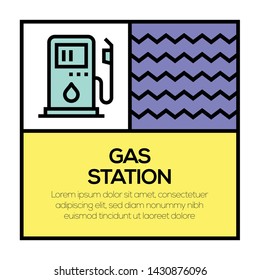 GAS STATION AND ILLUSTRATION ICON CONCEPT