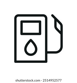 Gas station isolated icon, fuel station vector icon with editable stroke