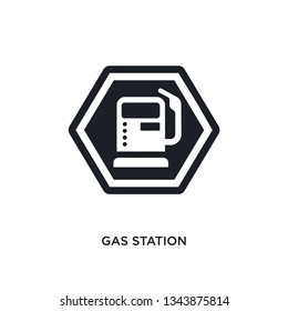 gas station isolated icon. simple element illustration from signs concept icons. gas station editable logo sign symbol design on white background. can be use for web and mobile