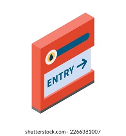 Gas station isometric composition with isolated view of fuel filling station infrastructure element vector illustration