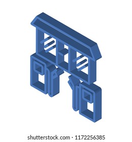 Gas station isometric left top view 3D icon
