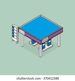 gas station isometric style