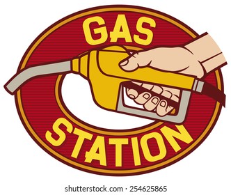 gas station label 